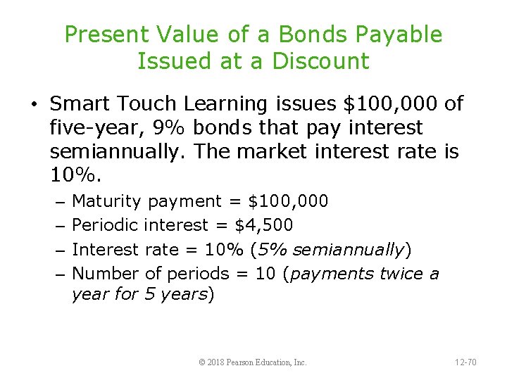 Present Value of a Bonds Payable Issued at a Discount • Smart Touch Learning