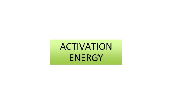 ACTIVATION ENERGY 
