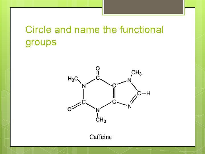 Circle and name the functional groups 