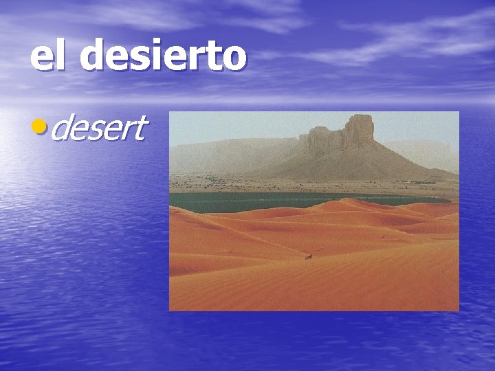 el desierto • desert 