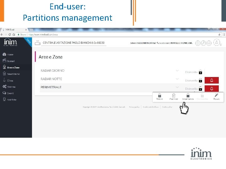 End-user: Partitions management 
