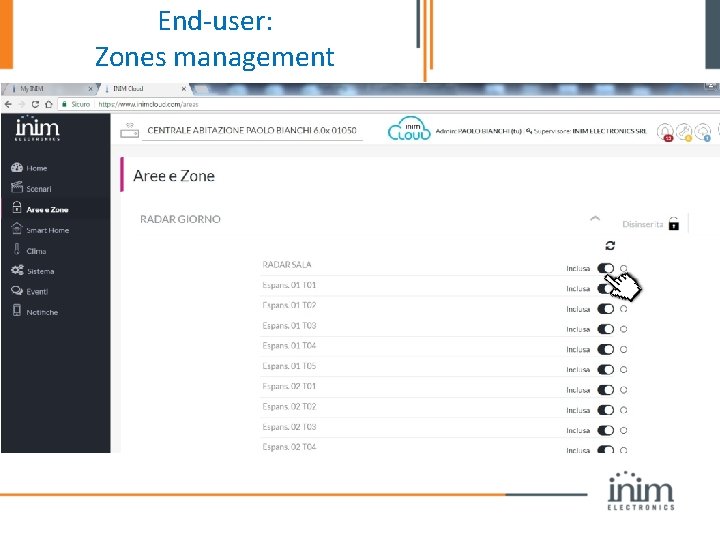 End-user: Zones management 