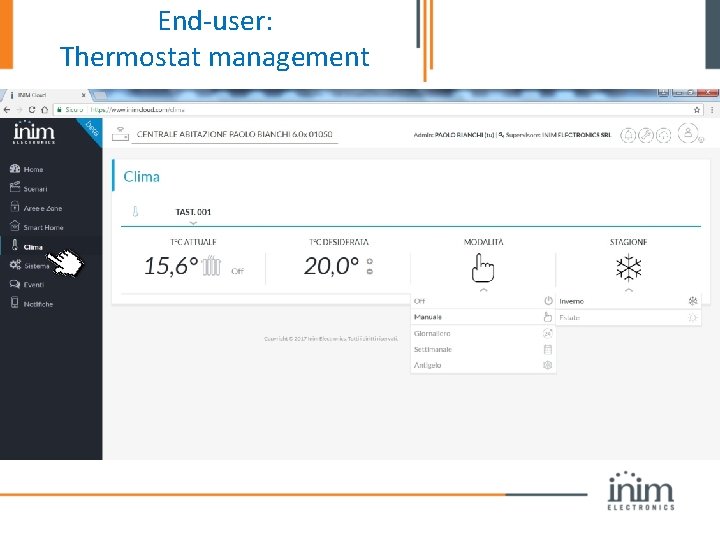 End-user: Thermostat management 