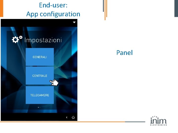 End-user: App configuration Panel 