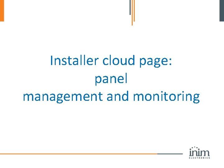 Installer cloud page: panel management and monitoring 