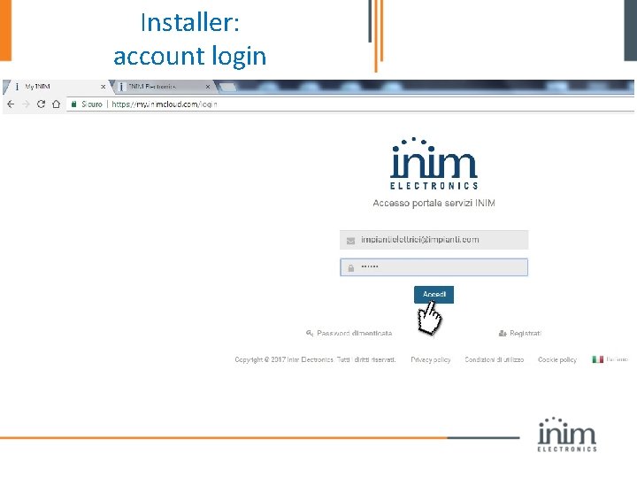 Installer: account login 