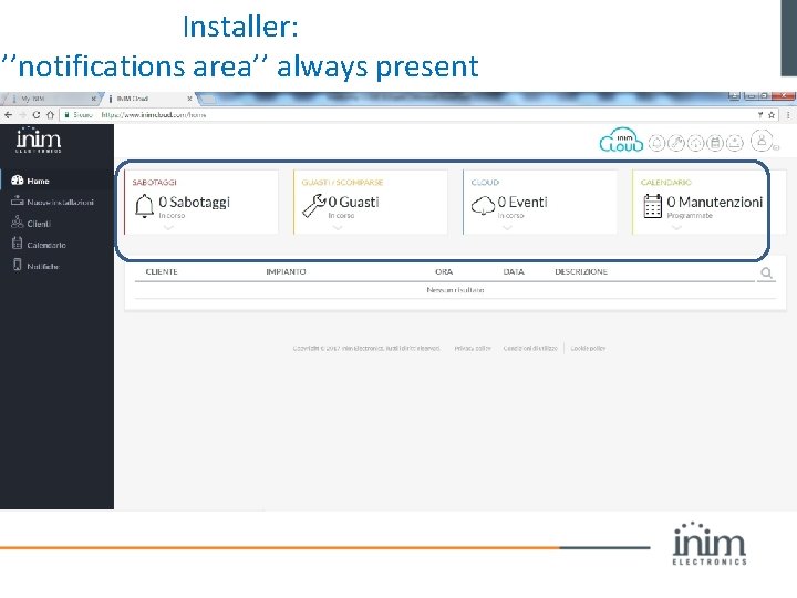 Installer: ’’notifications area’’ always present 