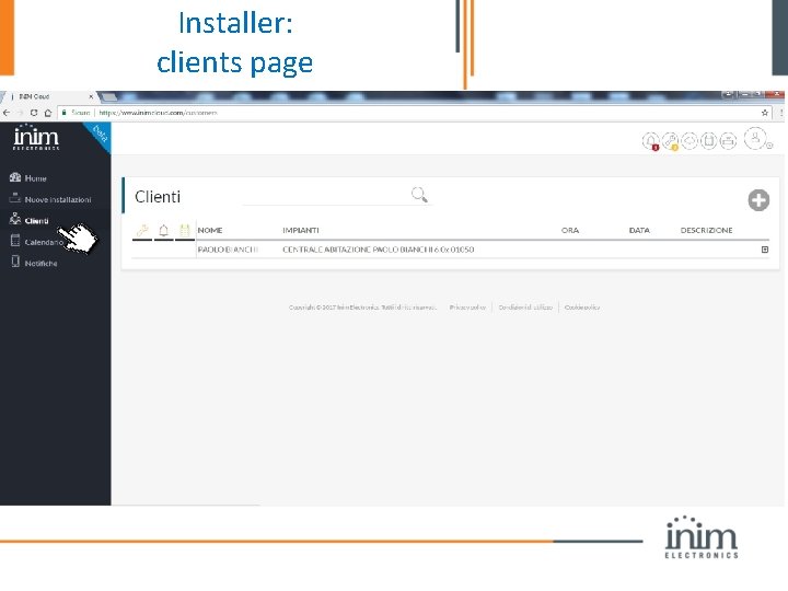 Installer: clients page 