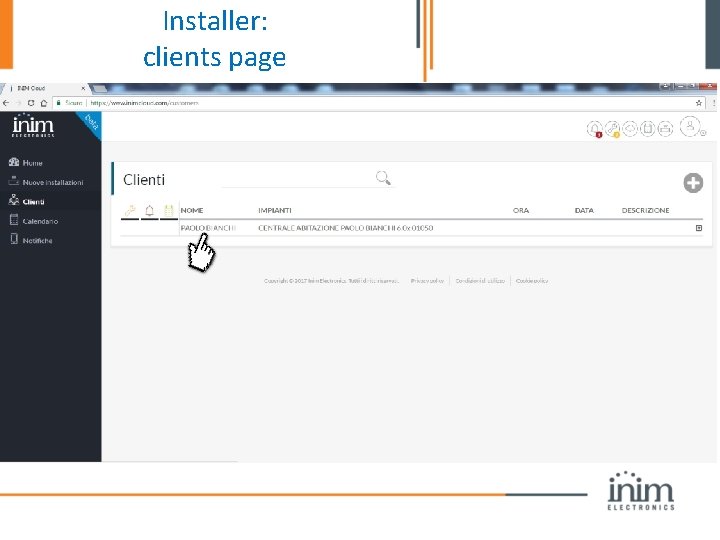 Installer: clients page 