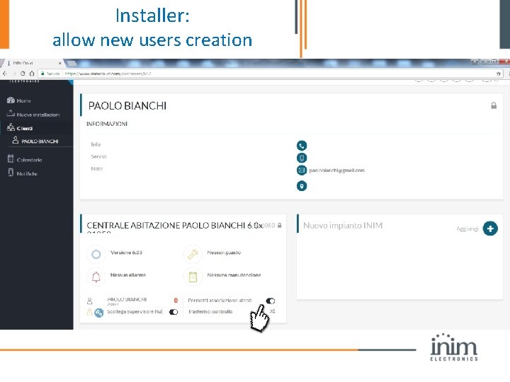 Installer: allow new users creation 