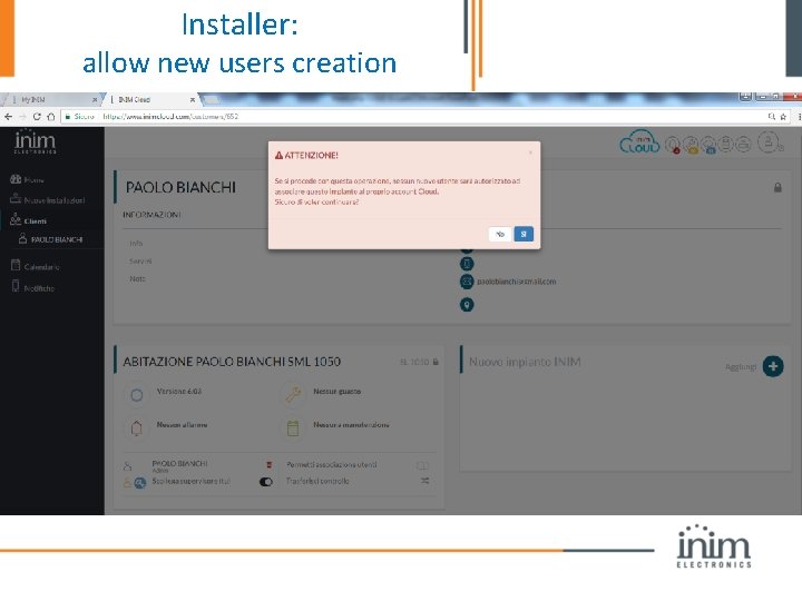 Installer: allow new users creation 