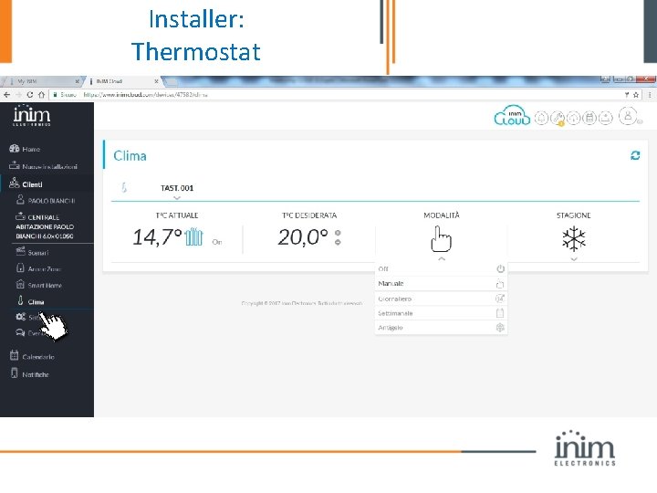 Installer: Thermostat 