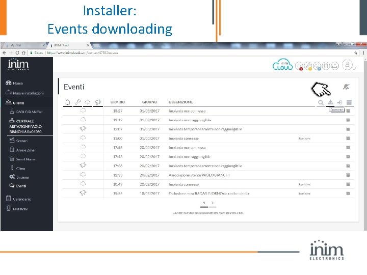 Installer: Events downloading 