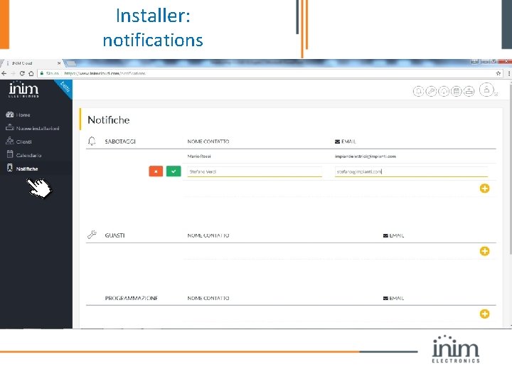 Installer: notifications 