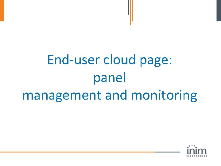 End-user cloud page: panel management and monitoring 