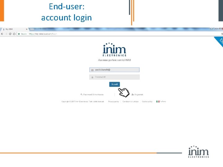 End-user: account login 