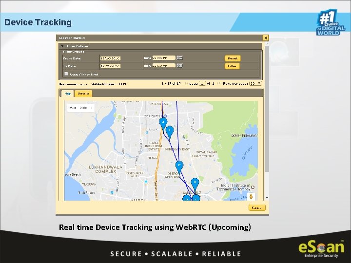 Device Tracking Real time Device Tracking using Web. RTC (Upcoming) 