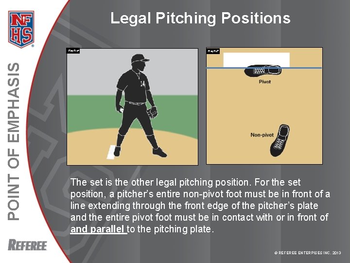Legal Pitching Positions POINT OF EMPHASIS Play. Pic® The set is the other legal