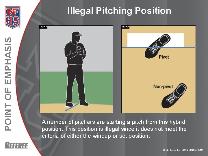 Illegal Pitching Position POINT OF EMPHASIS Play. Pic® A number of pitchers are starting
