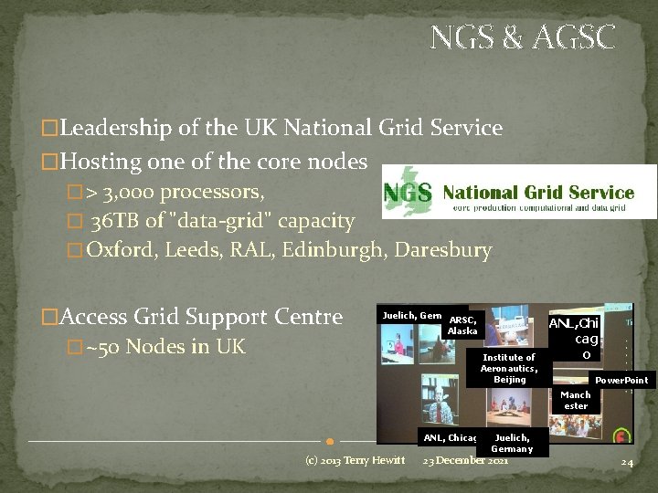 NGS & AGSC �Leadership of the UK National Grid Service �Hosting one of the