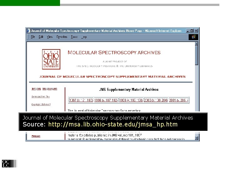 Journal of Molecular Spectroscopy Supplementary Material Archives Source: http: //msa. lib. ohio-state. edu/jmsa_hp. htm