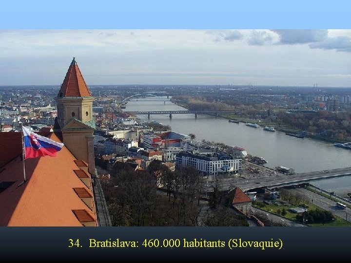 34. Bratislava: 460. 000 habitants (Slovaquie) 