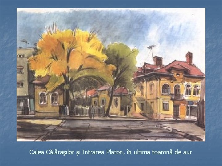 Calea Călăraşilor şi Intrarea Platon, în ultima toamnă de aur 