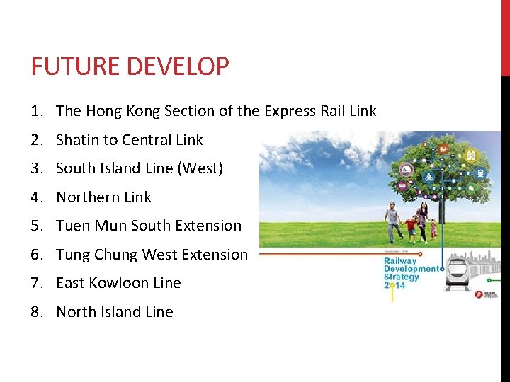 FUTURE DEVELOP 1. The Hong Kong Section of the Express Rail Link 2. Shatin