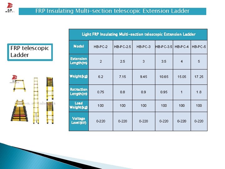 FRP Insulating Multi-section telescopic Extension Ladder Light FRP Insulating Multi-section telescopic Extension Ladder FRP
