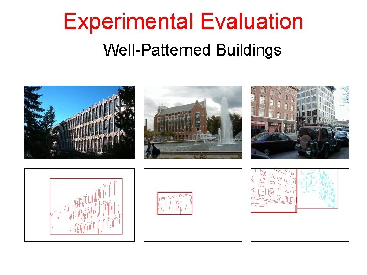 Experimental Evaluation Well-Patterned Buildings 