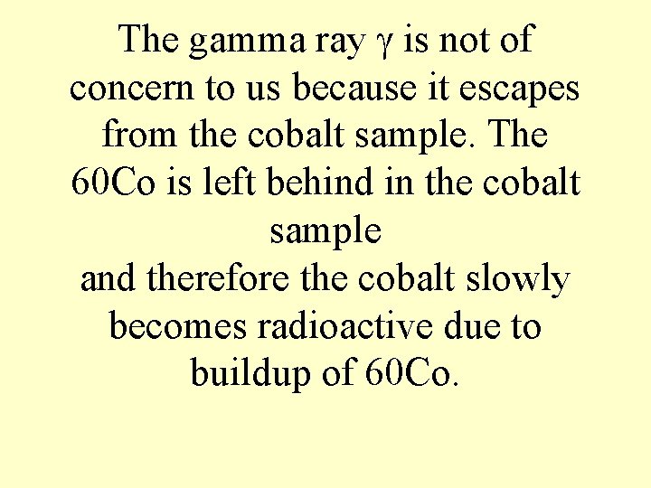 The gamma ray is not of concern to us because it escapes from the