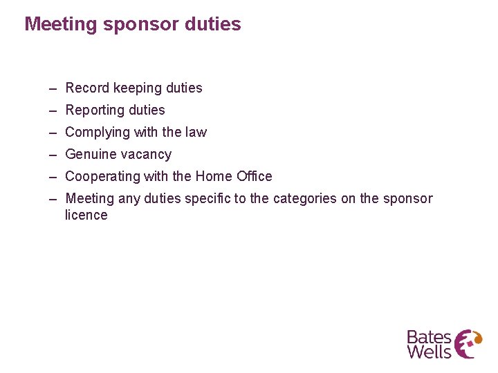 Meeting sponsor duties – Record keeping duties – Reporting duties – Complying with the