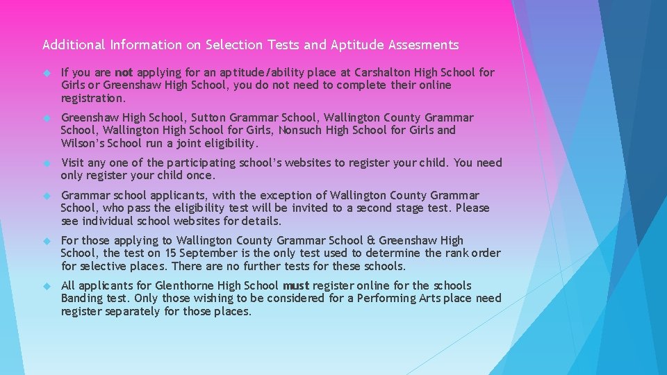 Additional Information on Selection Tests and Aptitude Assesments If you are not applying for