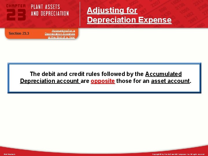 Adjusting for Depreciation Expense Section 23. 3 Accounting for a Depreciation Expense at the