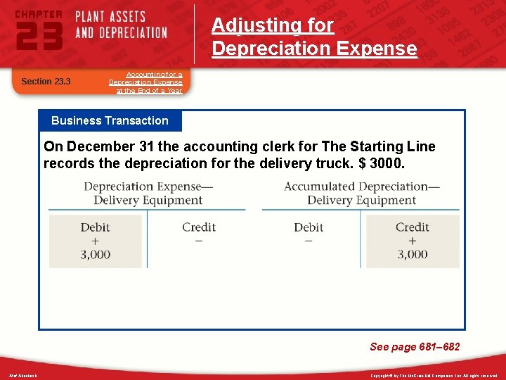 Adjusting for Depreciation Expense Section 23. 3 Accounting for a Depreciation Expense at the