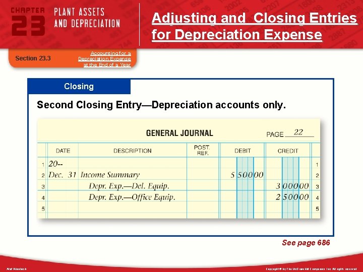Adjusting and Closing Entries for Depreciation Expense Section 23. 3 Accounting for a Depreciation