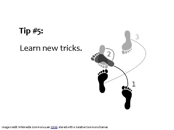 Tip #5: Learn new tricks. Image credit: Wikimedia Commons user Chrkl, shared with a