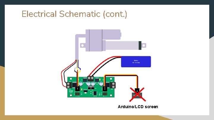 Electrical Schematic (cont. ) Arduino/LCD screen 