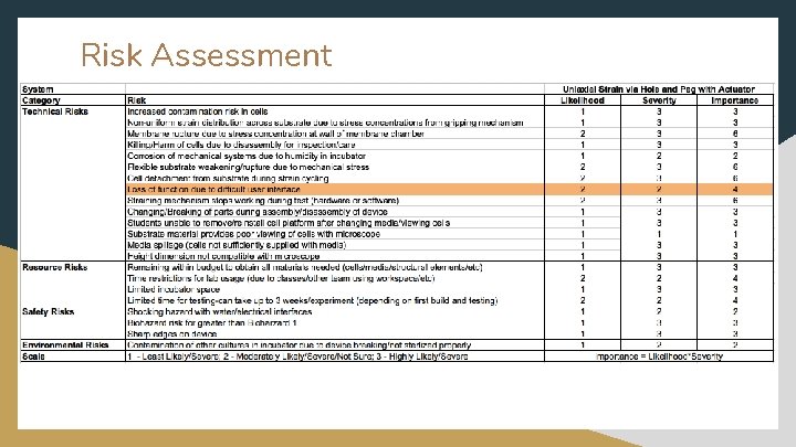 Risk Assessment 