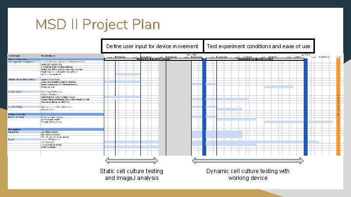 MSD II Project Plan Define user input for device movement Static cell culture testing