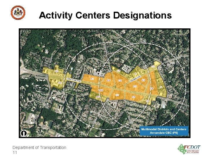 County of Fairfax, Virginia Activity Centers Designations Department of Transportation 11 