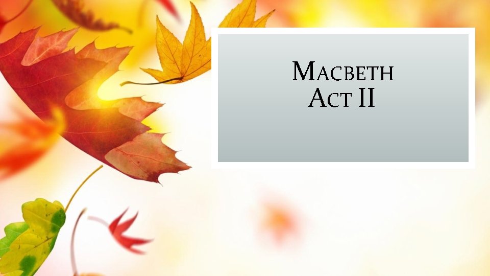 MACBETH ACT II 