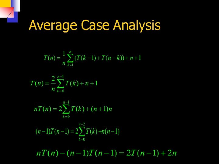 Average Case Analysis 