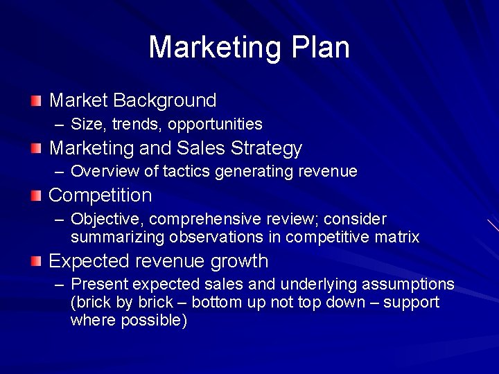 Marketing Plan Market Background – Size, trends, opportunities Marketing and Sales Strategy – Overview