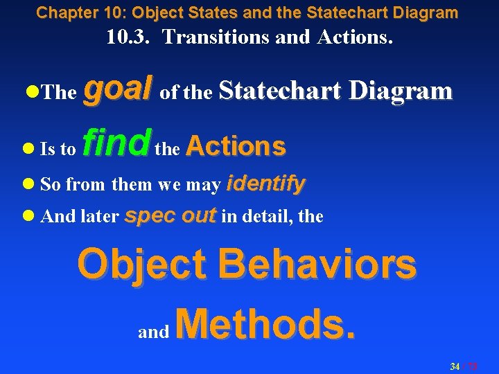 Chapter 10: Object States and the Statechart Diagram 10. 3. Transitions and Actions. l.