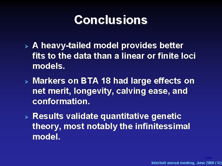 Conclusions A heavy-tailed model provides better fits to the data than a linear or Conclusions A heavy-tailed model provides better fits to the data than a linear or