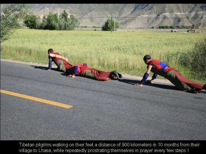 Tibetan pilgrims walking on their feet a distance of 900 kilometers in 10 months Tibetan pilgrims walking on their feet a distance of 900 kilometers in 10 months