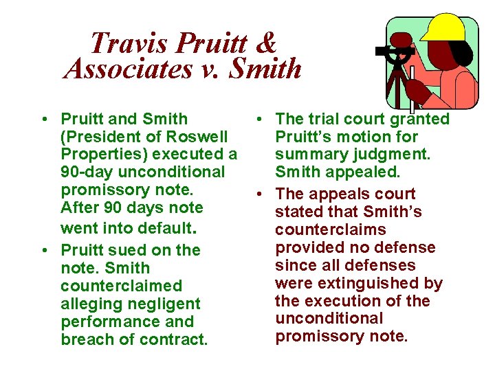 Travis Pruitt & Associates v. Smith • Pruitt and Smith (President of Roswell Properties)