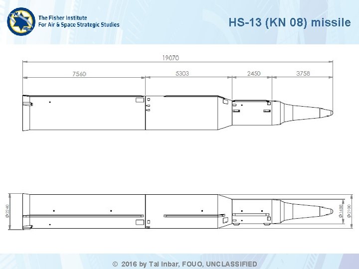 HS-13 (KN 08) missile © 2016 by Tal Inbar, FOUO, UNCLASSIFIED 