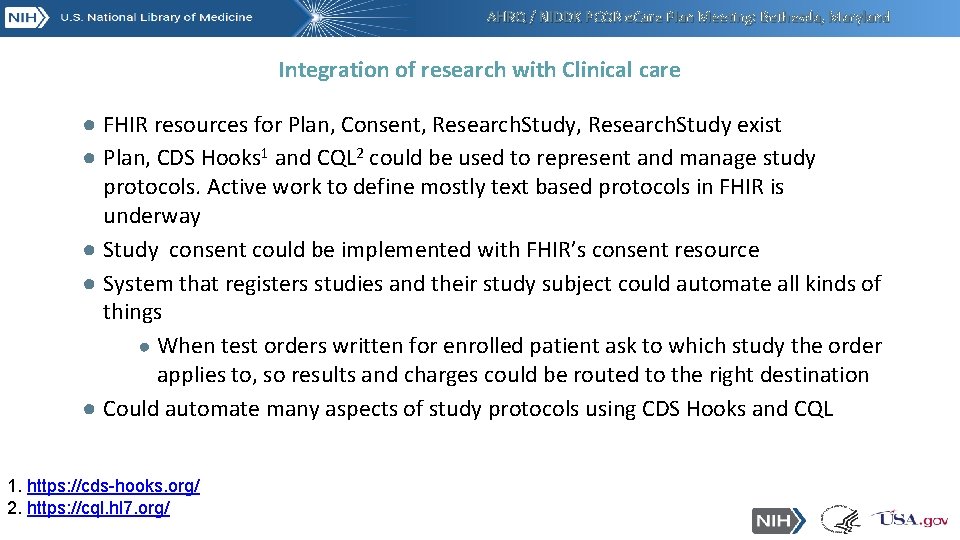 AHRQ / NIDDK PCOR e. Care Plan Meeting: Bethesda, Maryland Integration of research with AHRQ / NIDDK PCOR e. Care Plan Meeting: Bethesda, Maryland Integration of research with